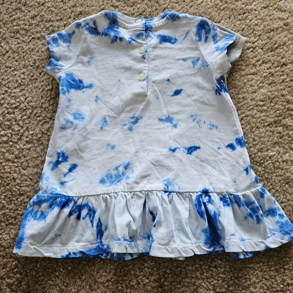 Ralph Lauren Baby Girls Shirt Bundle 3M Blue Tie Dye Gray